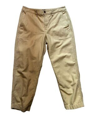 J.Crew Womens Chino Pants Size 12 Beige Cotton Tapered Leg Casual Ankle Classic